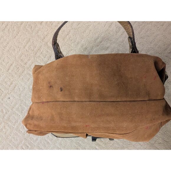 Patricia Nash Purse Gracchi Frame Tooled Light Brown Tan Leather Satchel Handbag - Picture 8 of 14